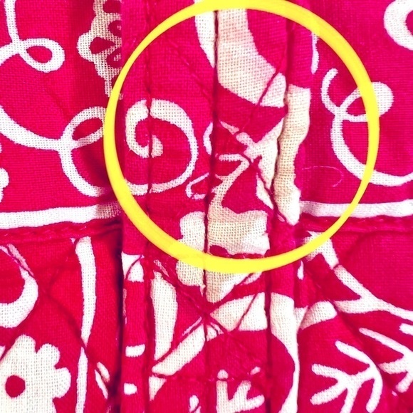 Vera Bradley Twirly Birds Mandy Shoulder Bag Purse Pink & White Swirly Floral - Picture 14 of 15